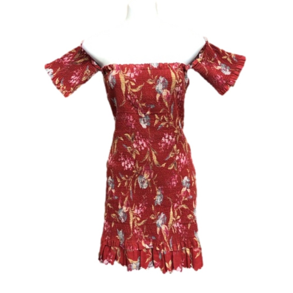 Zimmerman Corsair floral linen cotton floral off shoulder dress Size 6